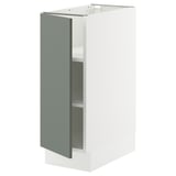 SEKTION Base cabinet with shelves, white/Nickebo matte grey-green, 12x24x30 "