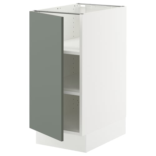 Ikea SEKTION kitchen cabinet, white and grey-green, modern design.