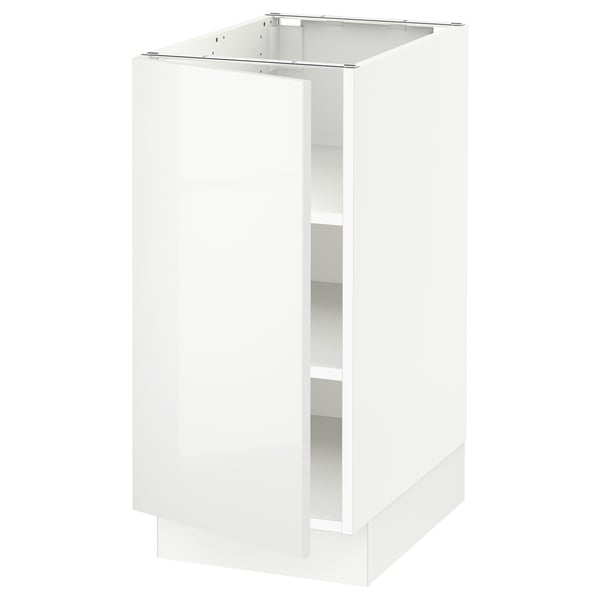 SEKTION Base cabinet with shelves, white/Ringhult white, 15x24x30 "