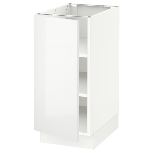 A white SEKTION kitchen cabinet with a modern design and glossy finish.