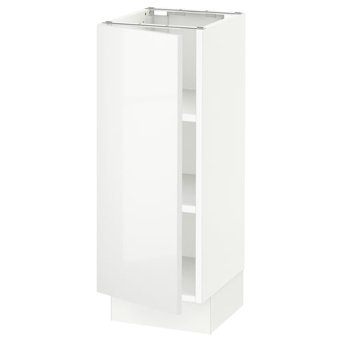 A tall, glossy white cabinet with a sleek, minimalist design, perfect for modern kitchens.