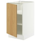 SEKTION Base cabinet with shelves, white/Sinarp oak veneer, 18x24x30 "