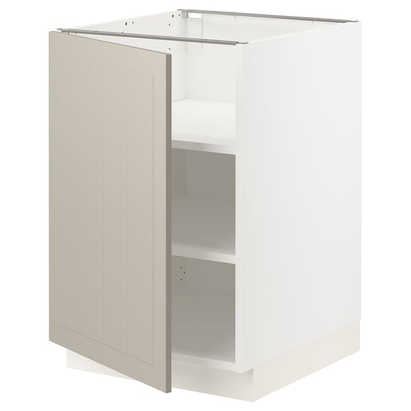 SEKTION Base cabinet with shelves, white/Stensund beige, 21x24x30 "