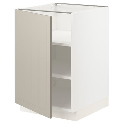 SEKTION Base cabinet with shelves, white/Stensund beige, 21x24x30 "