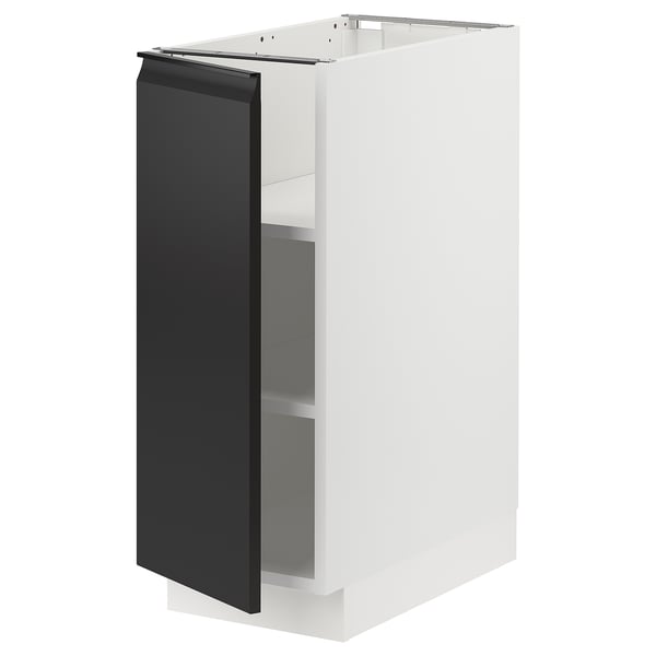 SEKTION Base cabinet with shelves, white/Upplöv matte anthracite, 12x24x30 "