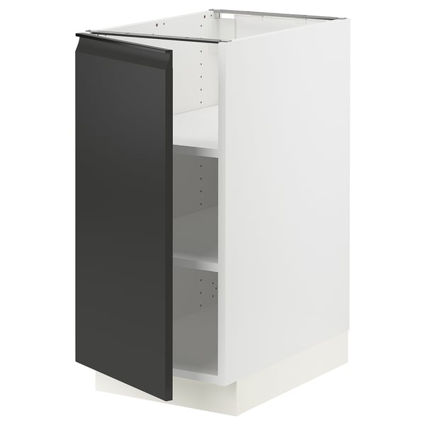 SEKTION Base cabinet with shelves, white/Upplöv matte anthracite, 15x24x30 "