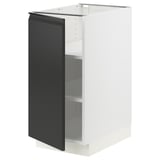 SEKTION Base cabinet with shelves, white/Upplöv matte anthracite, 15x24x30 "