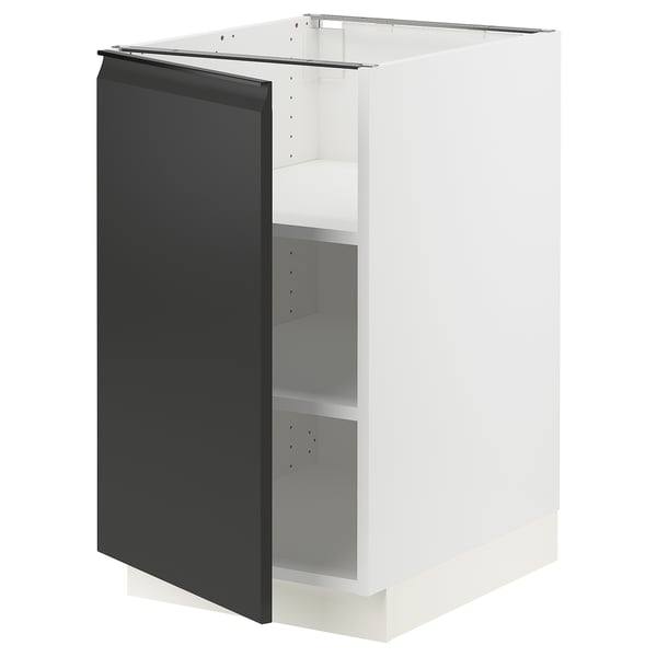 SEKTION Base cabinet with shelves, white/Upplöv matte anthracite, 18x24x30 "