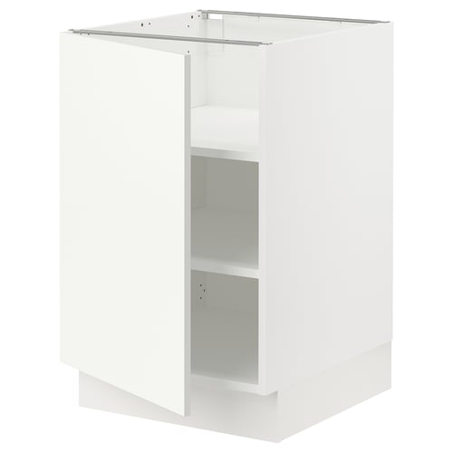A white SEKTION kitchen cabinet with open shelves. It a modern design with clean lines and a sturdy frame.