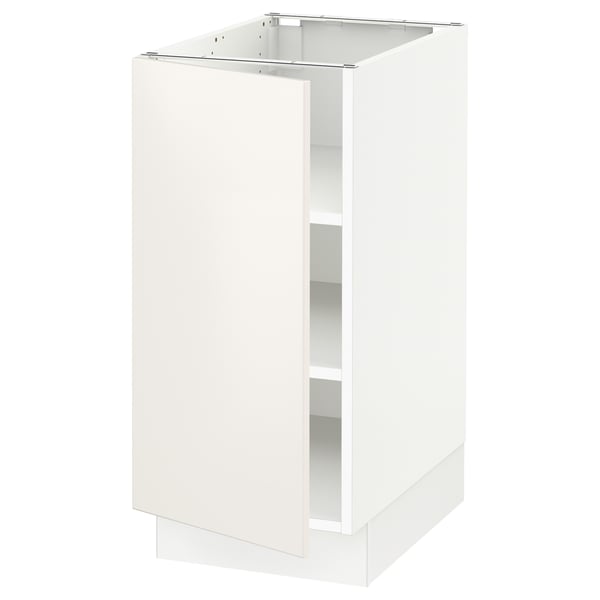 SEKTION Base cabinet with shelves, white/Veddinge white, 15x24x30 "