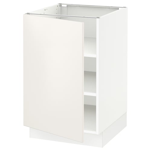 White SEKTION kitchen cabinet, modern design, rectangular shape.