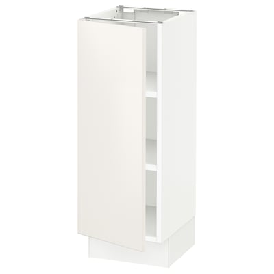 SEKTION Base cabinet with shelves, white/Veddinge white, 12x15x30 "