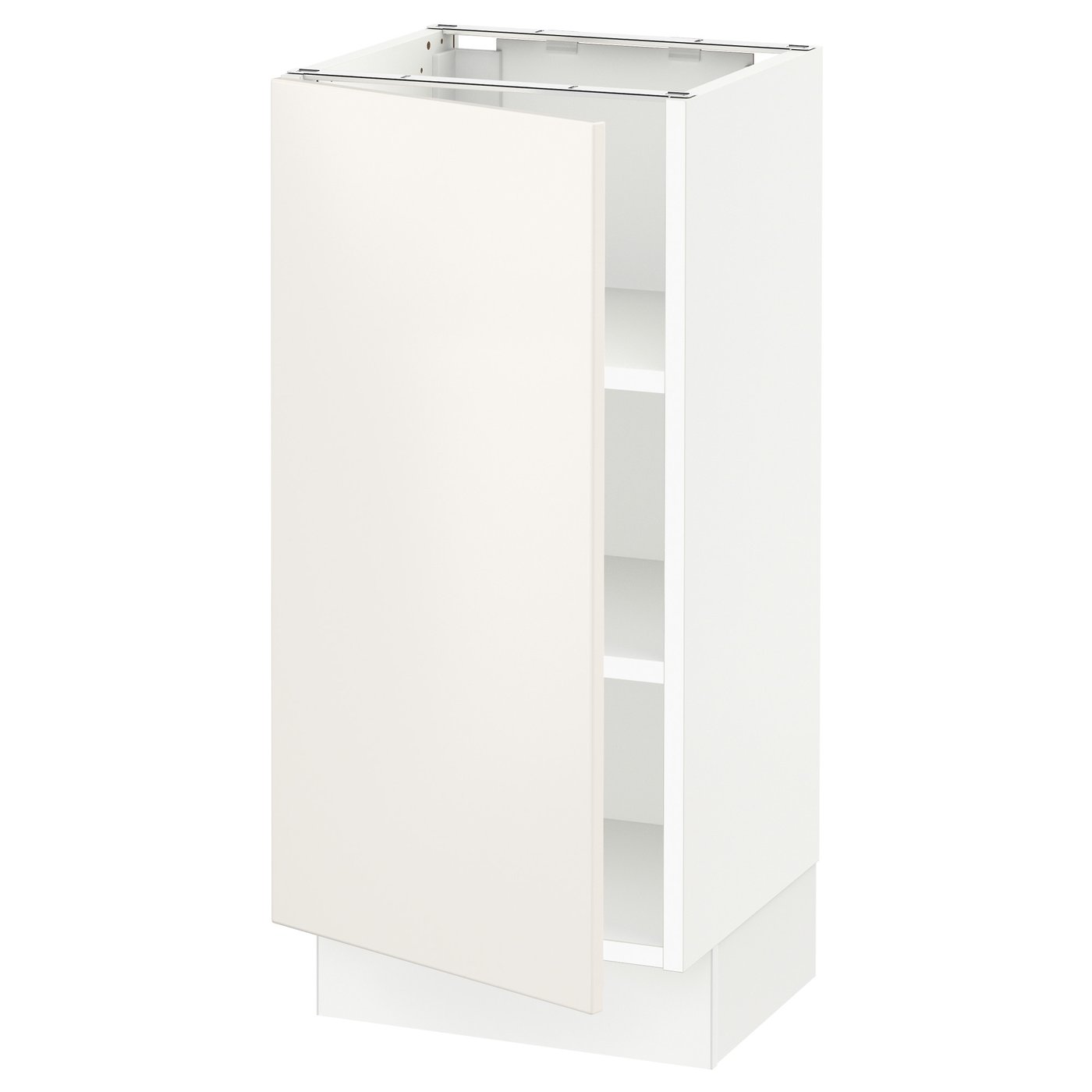 SEKTION base cabinet with shelves, white/Veddinge white, 15x15x30