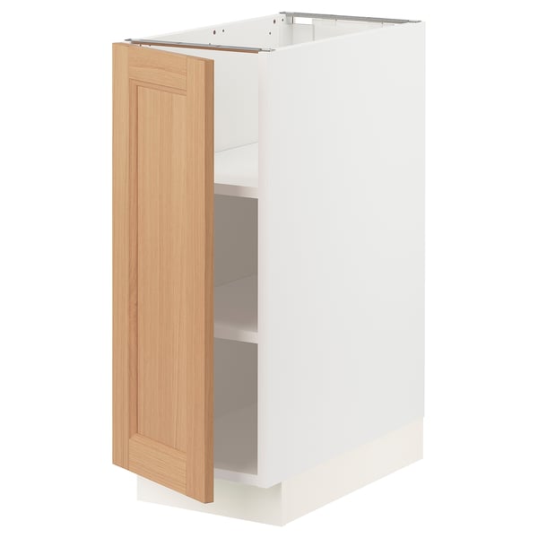 SEKTION Base cabinet with shelves, white/Vedhamn oak, 12x24x30 "