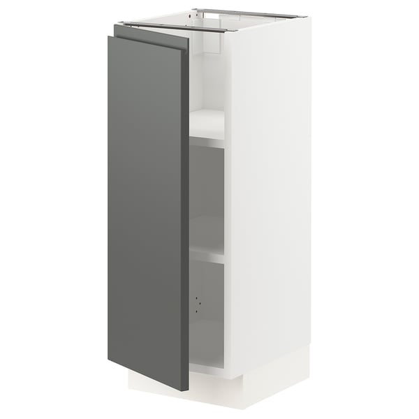 SEKTION Base cabinet with shelves, white/Voxtorp dark gray, 12x15x30 "