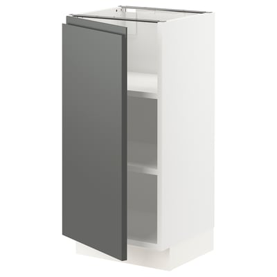 SEKTION Base cabinet with shelves, white/Voxtorp dark gray, 15x15x30 "