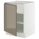 SEKTION Base cabinet with shelves, white/Voxtorp high-gloss dark grey-brown, 24x24x30 "