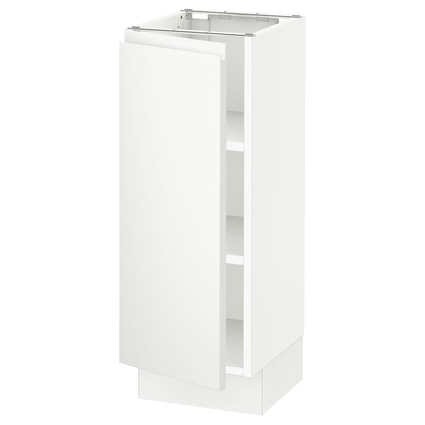 SEKTION Base cabinet with shelves, white/Voxtorp matte white, 12x15x30 "