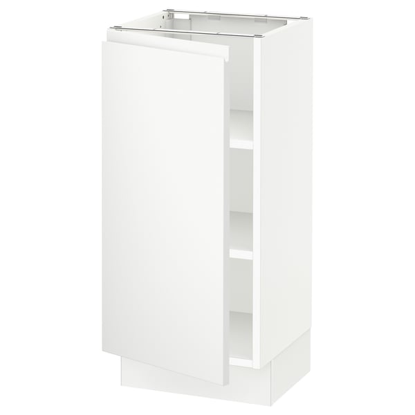 SEKTION Base cabinet with shelves, white/Voxtorp matte white, 15x15x30 "