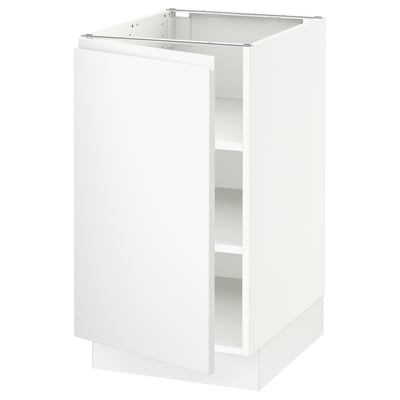 SEKTION Base cabinet with shelves, white/Voxtorp matte white, 18x24x30 "