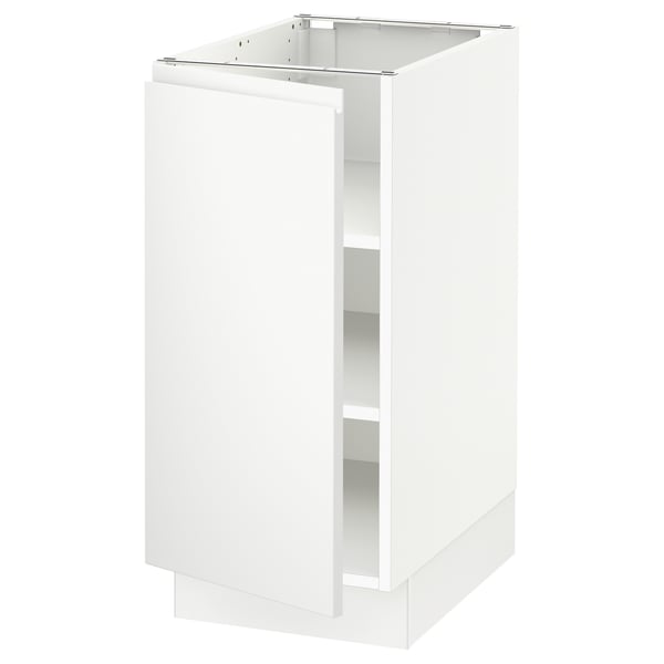 SEKTION Base cabinet with shelves, white/Voxtorp matte white, 15x24x30 "