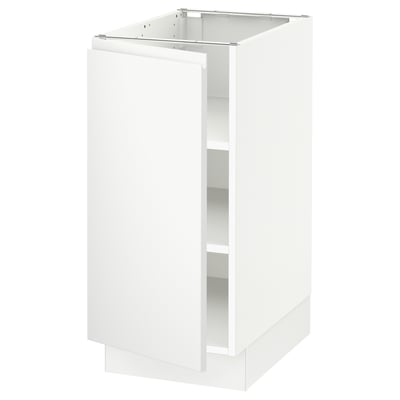 SEKTION Base cabinet with shelves, white/Voxtorp matte white, 15x24x30 "