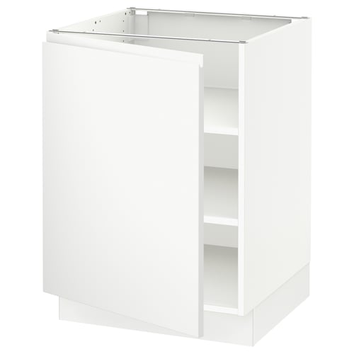 An a white SEKTION kitchen cabinet, minimalist design, with modern matte finish and integrated handles.