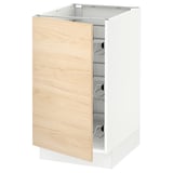 SEKTION Base cabinet with wire baskets, white/Askersund light ash effect, 18x24x30 "