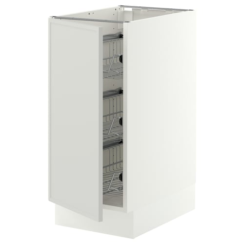 SEKTION Base cabinet with wire baskets, white/Aspudden light gray, 15x24x30 "
