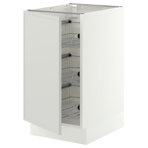 SEKTION Base cabinet with wire baskets, white/Aspudden light gray, 18x24x30 "