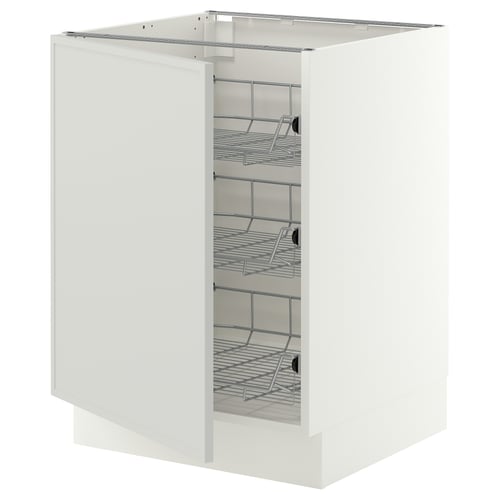 SEKTION Base cabinet with wire baskets, white/Aspudden light gray, 24x24x30 "