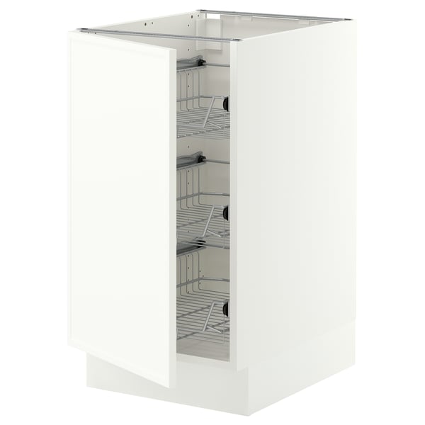 SEKTION Base cabinet with wire baskets, white/Aspudden matte white, 18x24x30 "