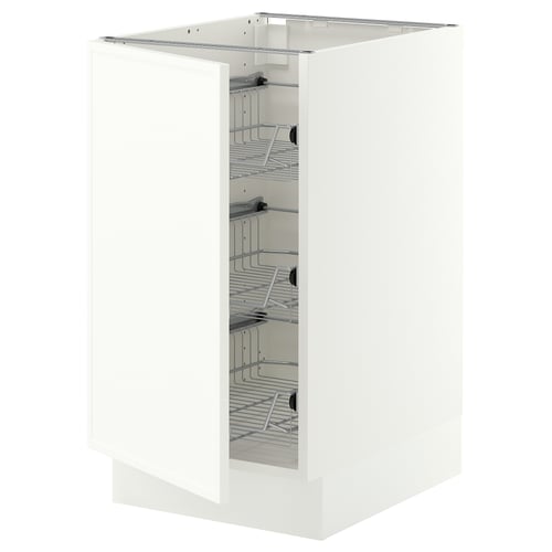 SEKTION Base cabinet with wire baskets, white/Aspudden matte white, 18x24x30 "
