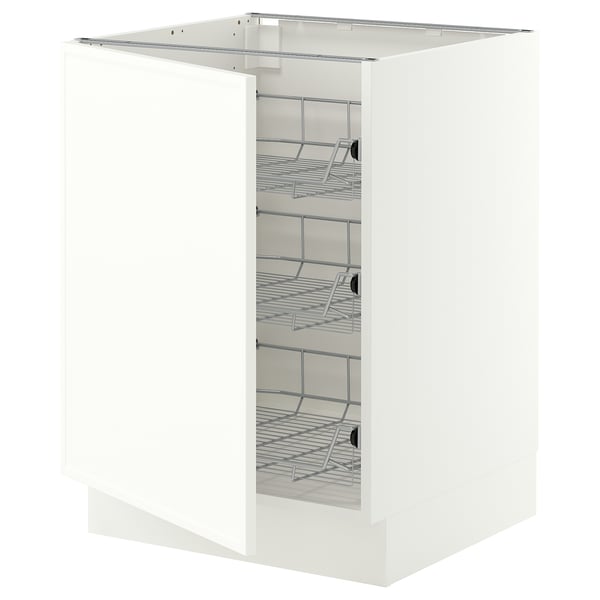 SEKTION Base cabinet with wire baskets, white/Aspudden matte white, 24x24x30 "
