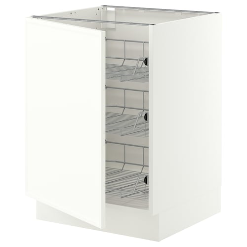 SEKTION Base cabinet with wire baskets, white/Aspudden matte white, 24x24x30 "
