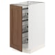SEKTION Base cabinet with wire baskets, white Enköping/brown walnut effect, 15x24x30 "