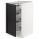 SEKTION Base cabinet with wire baskets, white/Lerhyttan black stained, 18x24x30 "