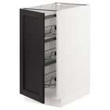SEKTION Base cabinet with wire baskets, white/Lerhyttan black stained, 15x24x30 "