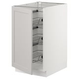 SEKTION Base cabinet with wire baskets, white/Lerhyttan light gray, 18x24x30 "
