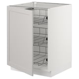 SEKTION Base cabinet with wire baskets, white/Lerhyttan light gray, 24x24x30 "