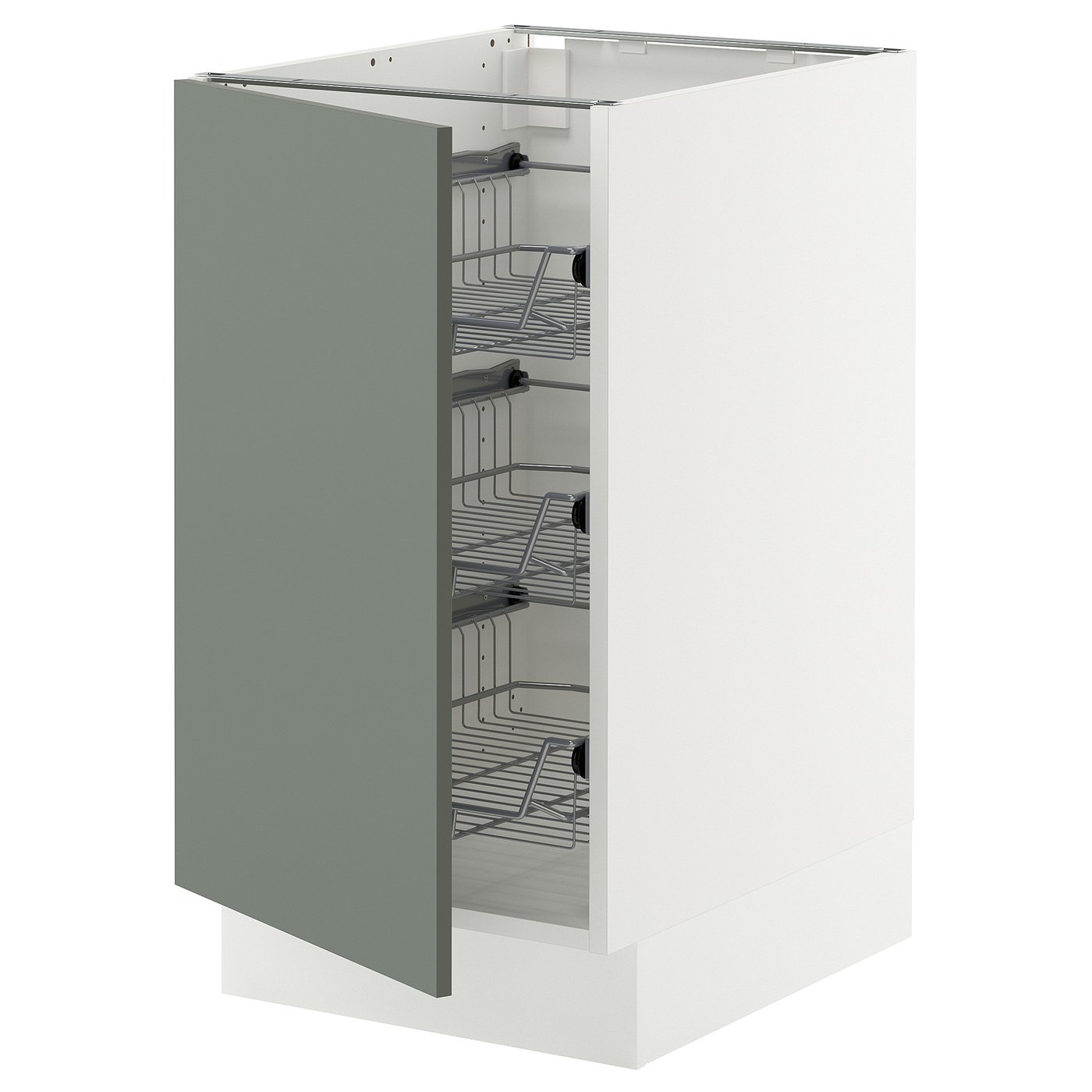 SEKTION base cabinet with wire baskets, white/Aspudden dark gray
