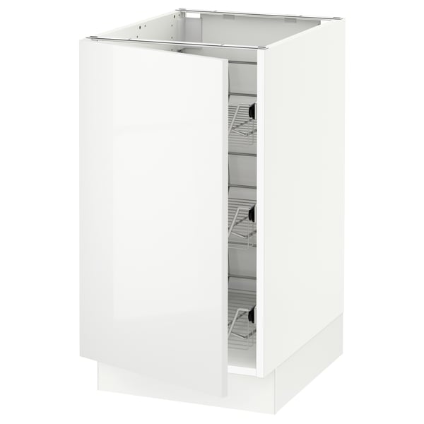 SEKTION Base cabinet with wire baskets, white/Ringhult white, 18x24x30 "