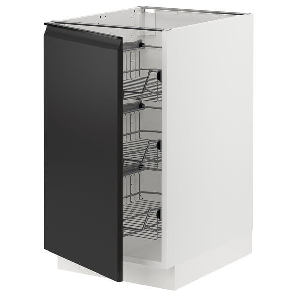 SEKTION Base cabinet with wire baskets, white/Upplöv matte anthracite, 18x24x30 "