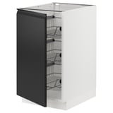 SEKTION Base cabinet with wire baskets, white/Upplöv matte anthracite, 18x24x30 "