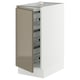 SEKTION Base cabinet with wire baskets, white/Voxtorp high-gloss dark grey-brown, 15x24x30 "