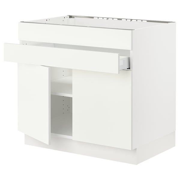 SEKTION Base cb f cktp/2 drs/2 frnt/1 drwr, white/Vallstena white, 36x24x30 "