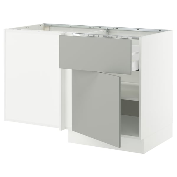 SEKTION Corner base cab w drawer and shelf, white/Havstorp light gray, 50x24x30 "