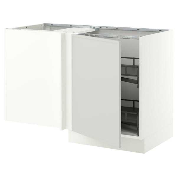 SEKTION Corner base cab w pull-out fitting, white/Aspudden light gray, 50x24x30 "
