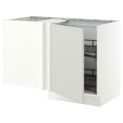 SEKTION Corner base cab w pull-out fitting, white/Aspudden light gray, 50x24x30 "