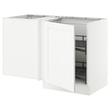 SEKTION Corner base cab w pull-out fitting, white Enköping/white wood effect, 50x24x30 "